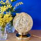 Vintage Art Deco globe table lamp in yellow Clichy glass.