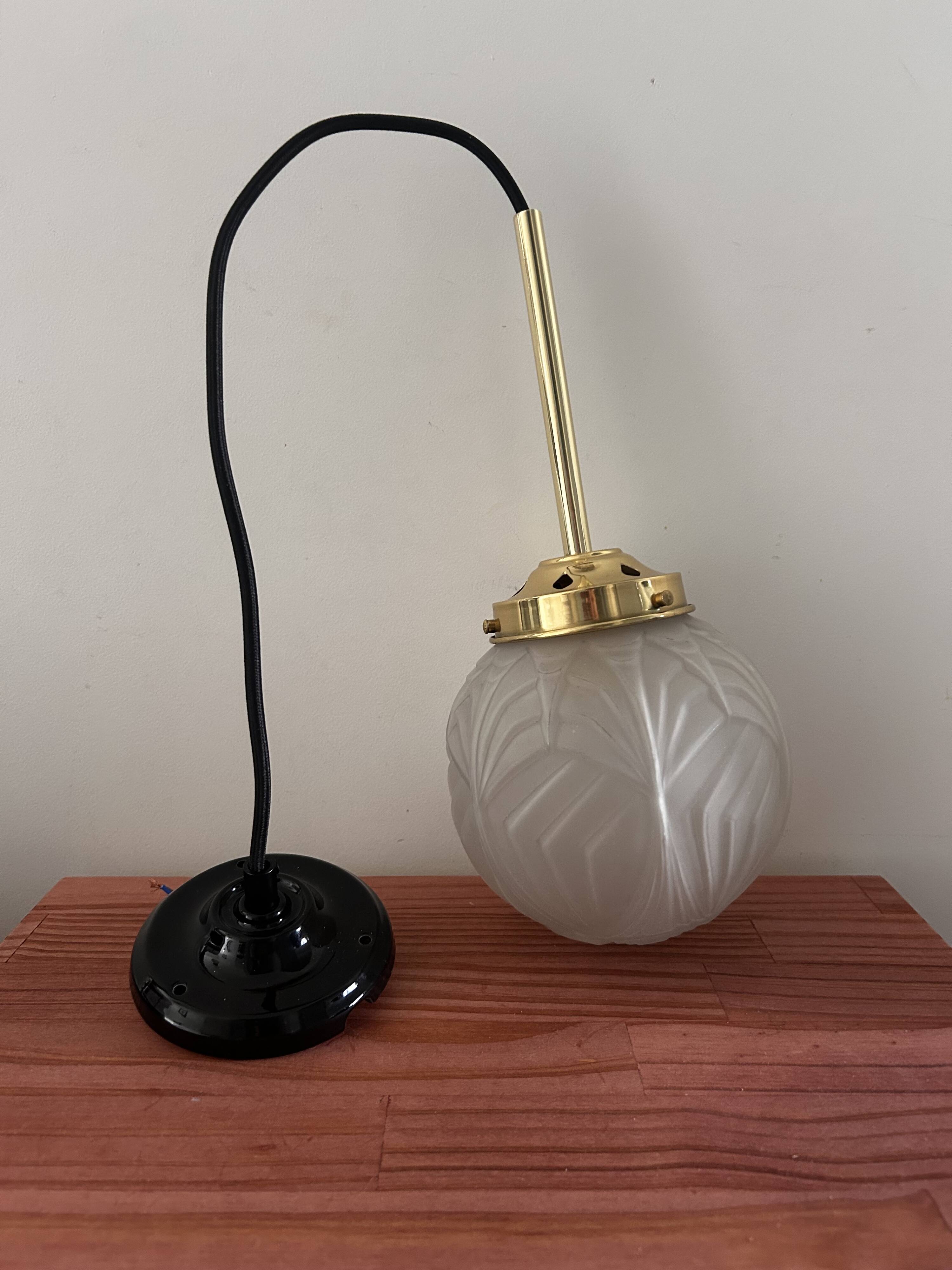Art Deco globe pendant light
