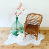 Fauteuil en osier vintage
