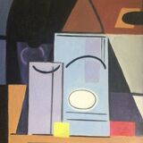Oil on canvas board, Neo-Cubist composition