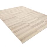 Striped Pattern Brown & Cream Vintage Kilim Rug, 220x300Cm