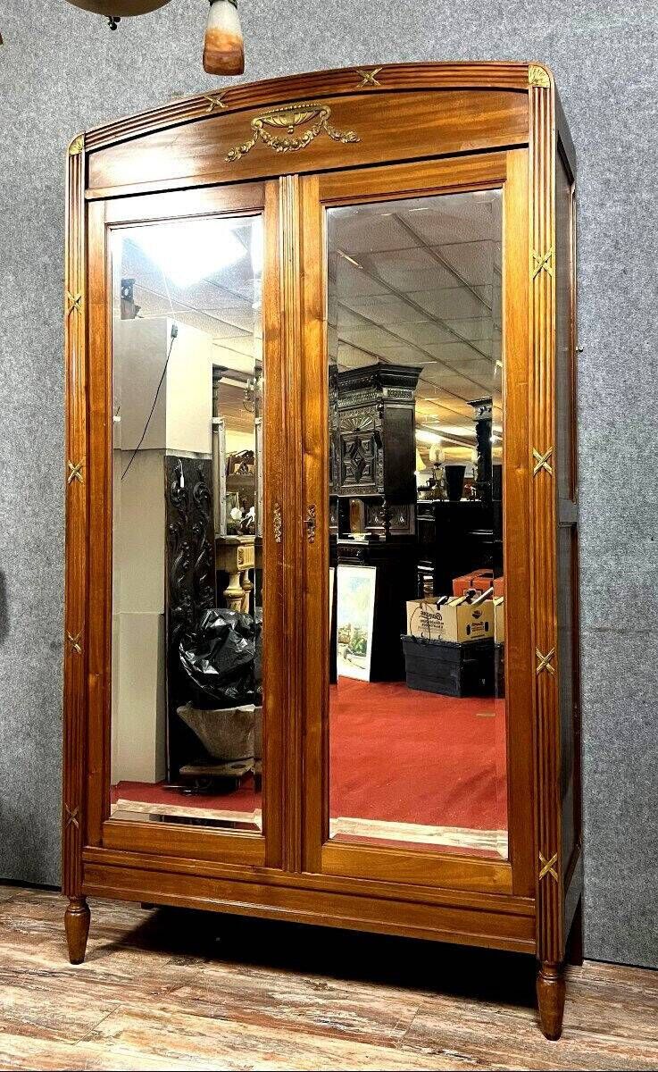 Parisian Louis XVI style cabinet in mahogany and gilded bronzes circa 1880