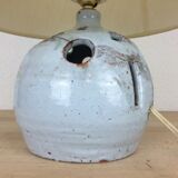 Brutalist ball lamp in openwork ceramic