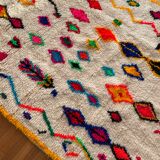 Moroccan Berber carpet Azilal multicolored and fluorescent