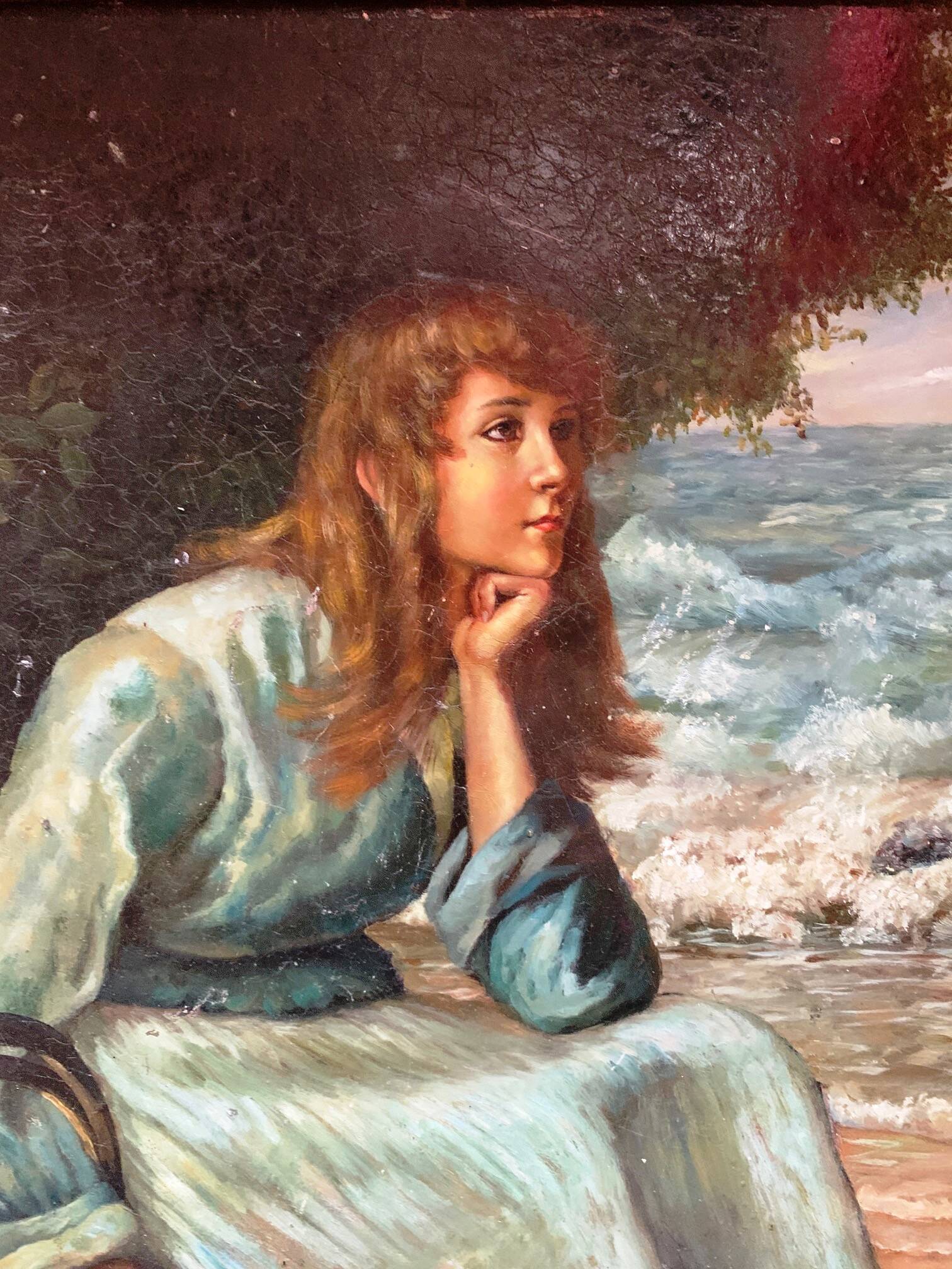Tableau "Fille au bord de la mer".