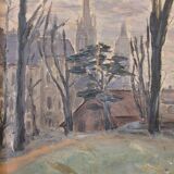 Oil on the link “Vista urbana en invierno”, Firmado “Henry Savoye”, pps. s. XX - France