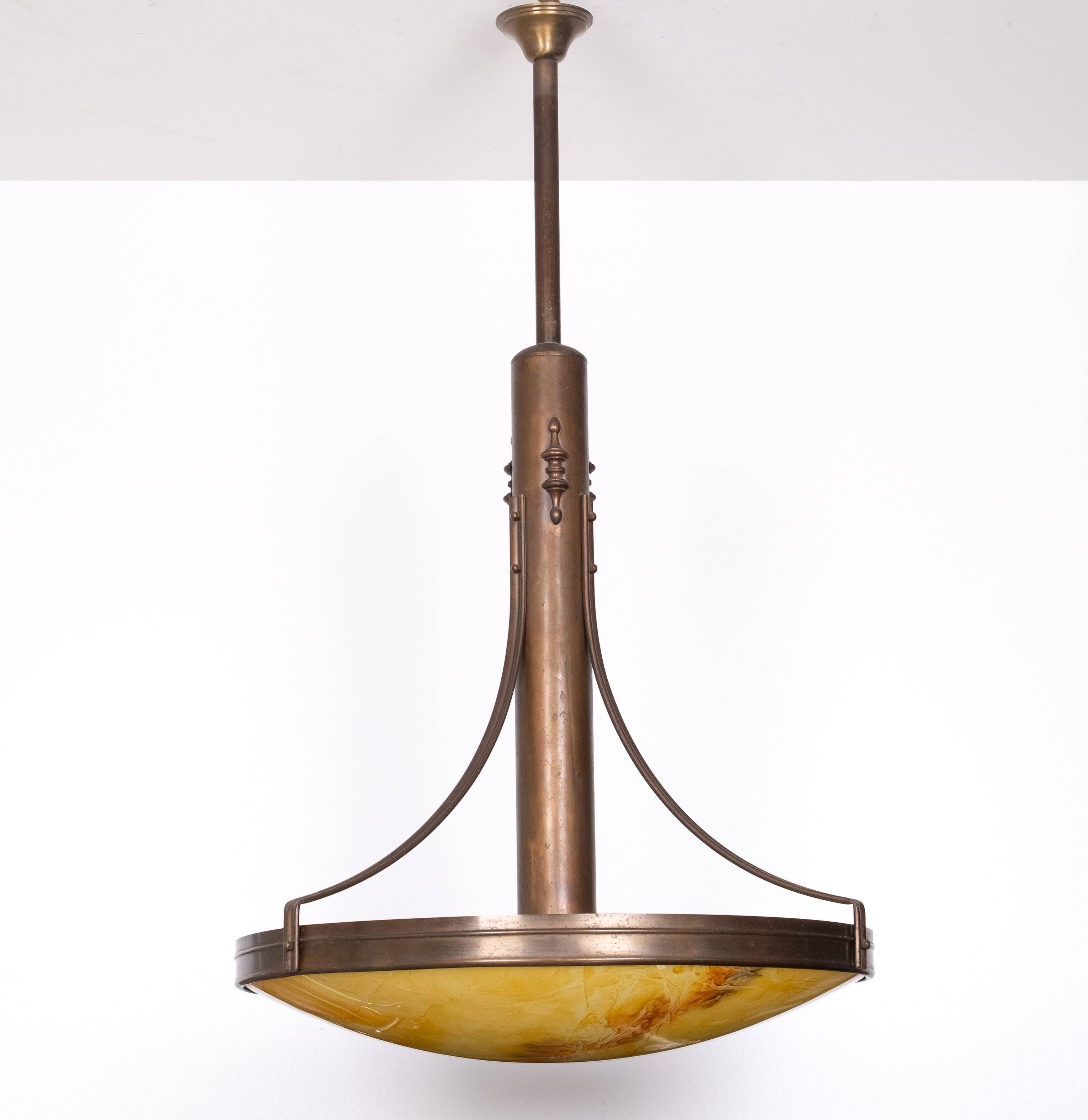 Large Art Deco Ceiling Lamp, France, 1980s