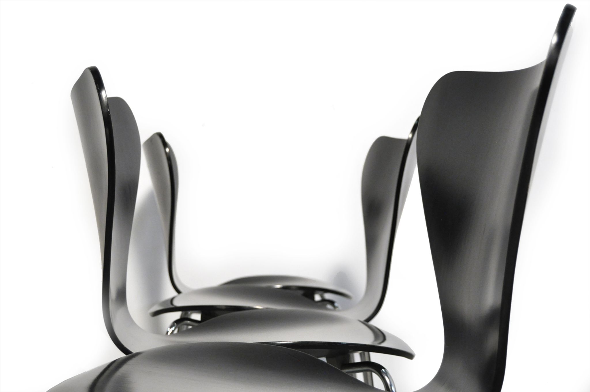 Set of 4 butterfly chairs 3107 by Arne Jacobsen for Fritz Hansen, 1976 Denmark