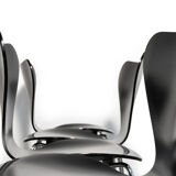 Set of 4 butterfly chairs 3107 by Arne Jacobsen for Fritz Hansen, 1976 Denmark