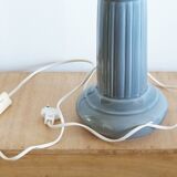 Column lamp base in gray earthenware