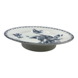 Sarreguemines Stella model plate on heel with blue decoration, 19th century