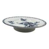 Assiette sur talon Sarreguemines modèle Stella à décor bleu XIXe