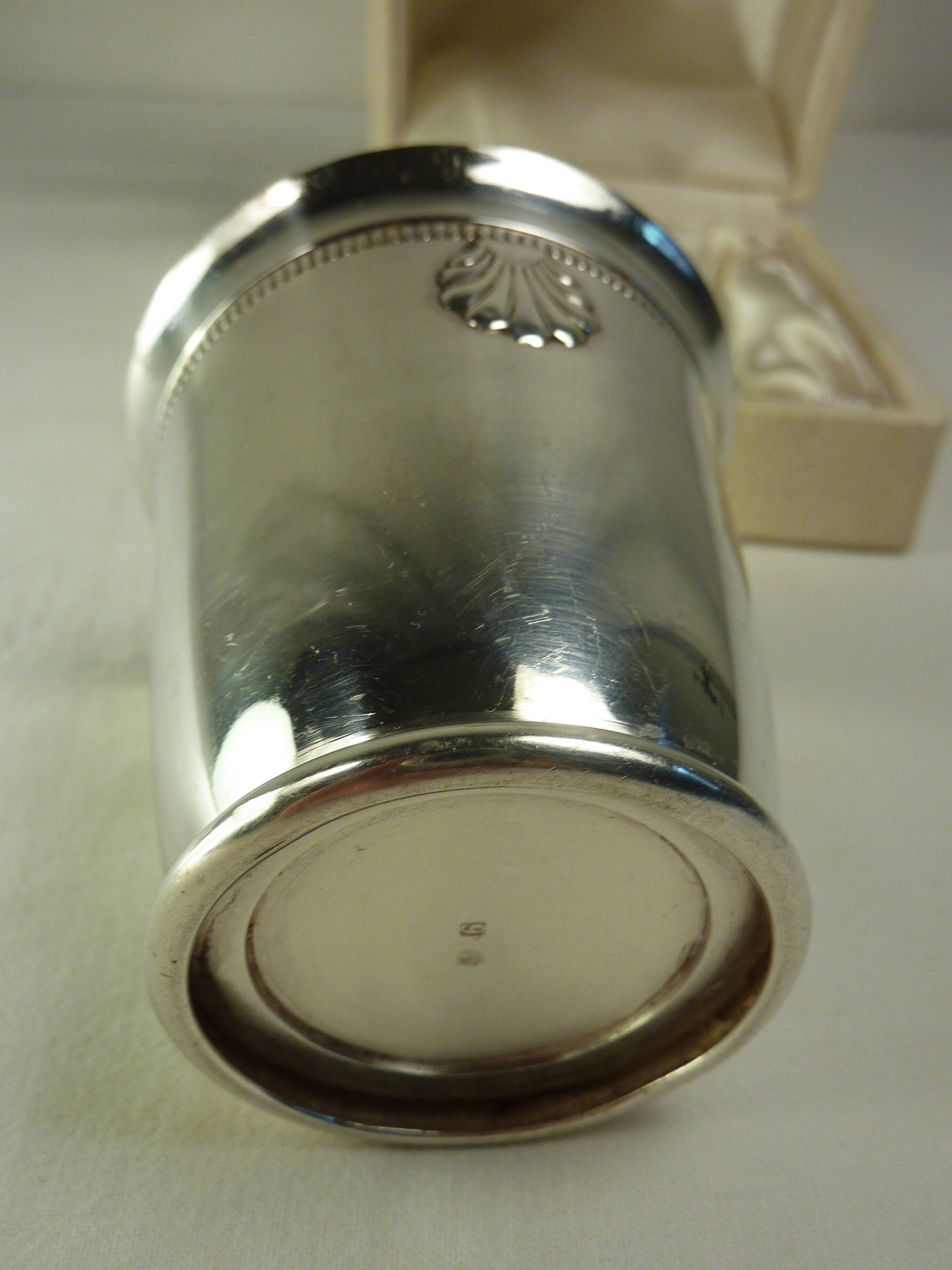 Silver metal timpani in its original case