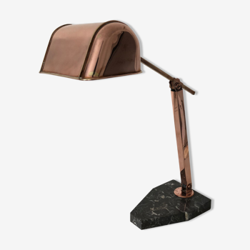 Lampe fare cuivre laiton marbre vintage 1930