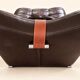 70s design chaise longue, chocolate leather, tufted, profile S.