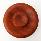 Vintage turned wood bowl with lid, trinket box with lid, Handmade