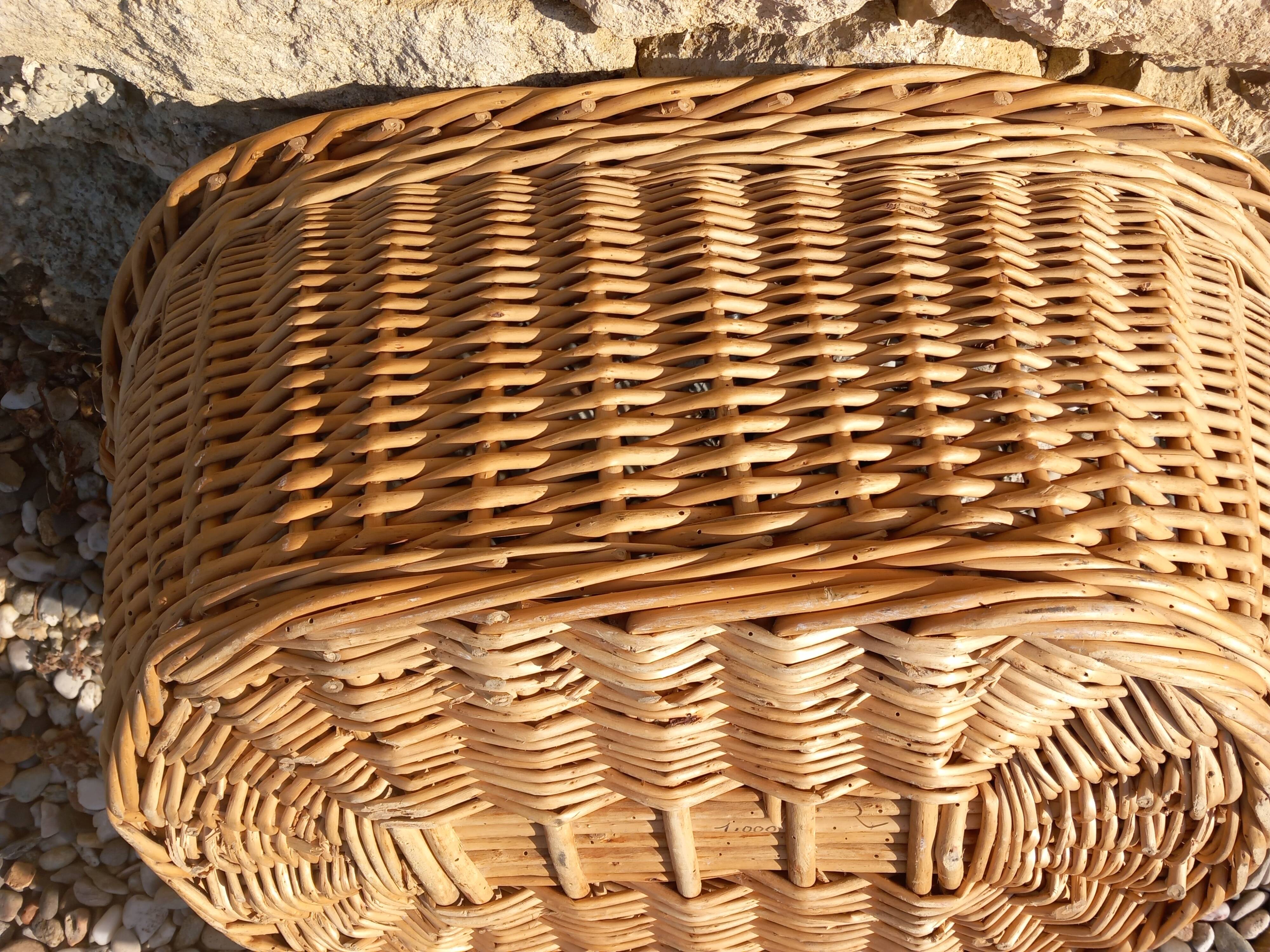 Handmade wicker laundry basket