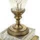 Lampe de table Empire en cristal taillé motif diamant et bronze doré