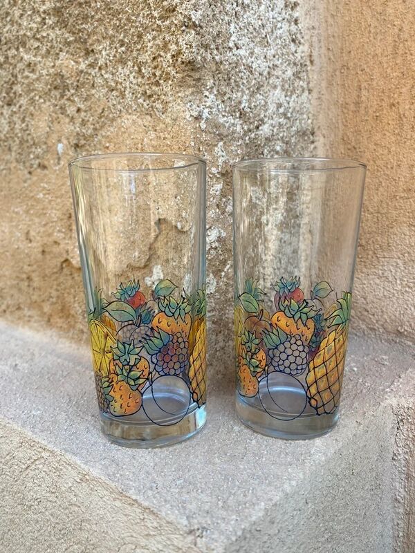2 vintage glasses