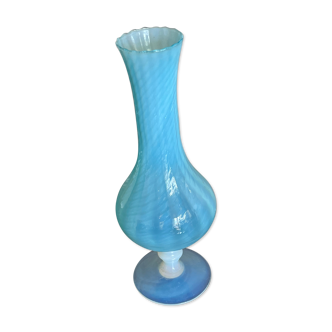 Soliflore en opaline opalescente dégradé de bleu