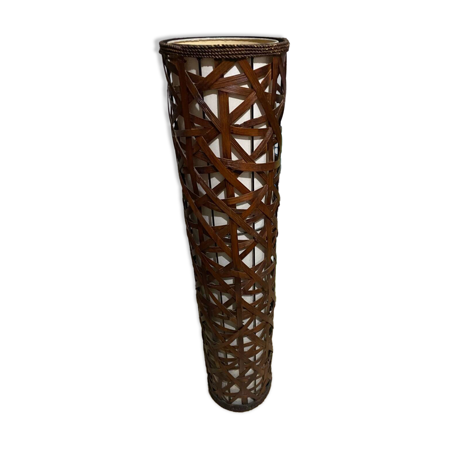 Vintage bamboo rattan floor lamp