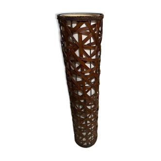 Vintage bamboo rattan floor lamp