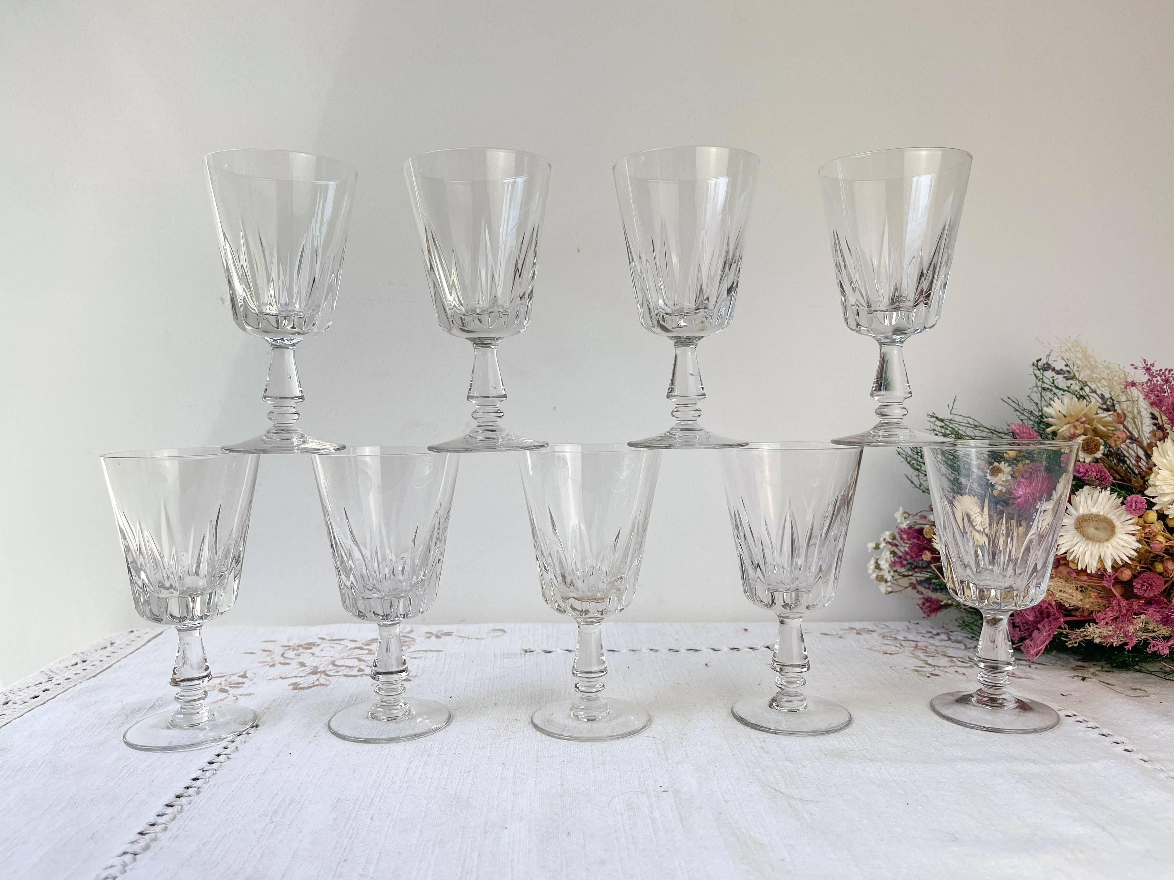 9 vintage red wine glasses