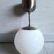 Ceiling light in opaline and chrome metal