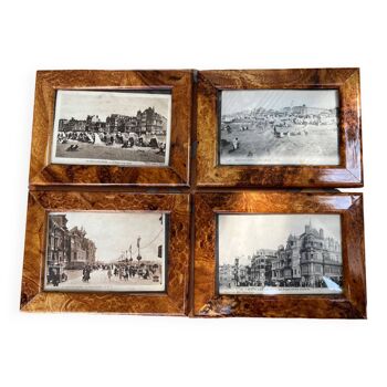 Set of 4 old postcard frames