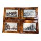 Set of 4 old postcard frames