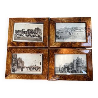 Set of 4 old postcard frames