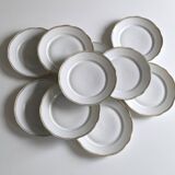 Set of 10 porcelain flat plates