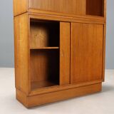 Petite armoire design vintage plaquée en chêne des années 50 d'origine