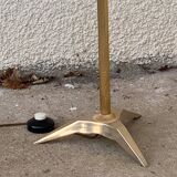 Vintage brass floor lamp in scale and opaline 1950
