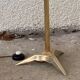 Vintage brass floor lamp in scale and opaline 1950