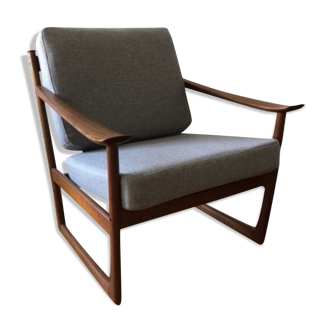 Danish FD 130 teak armchair by Peter Hvidt & Orla Mølgaard-Nielsen for France & Søn, 1960s