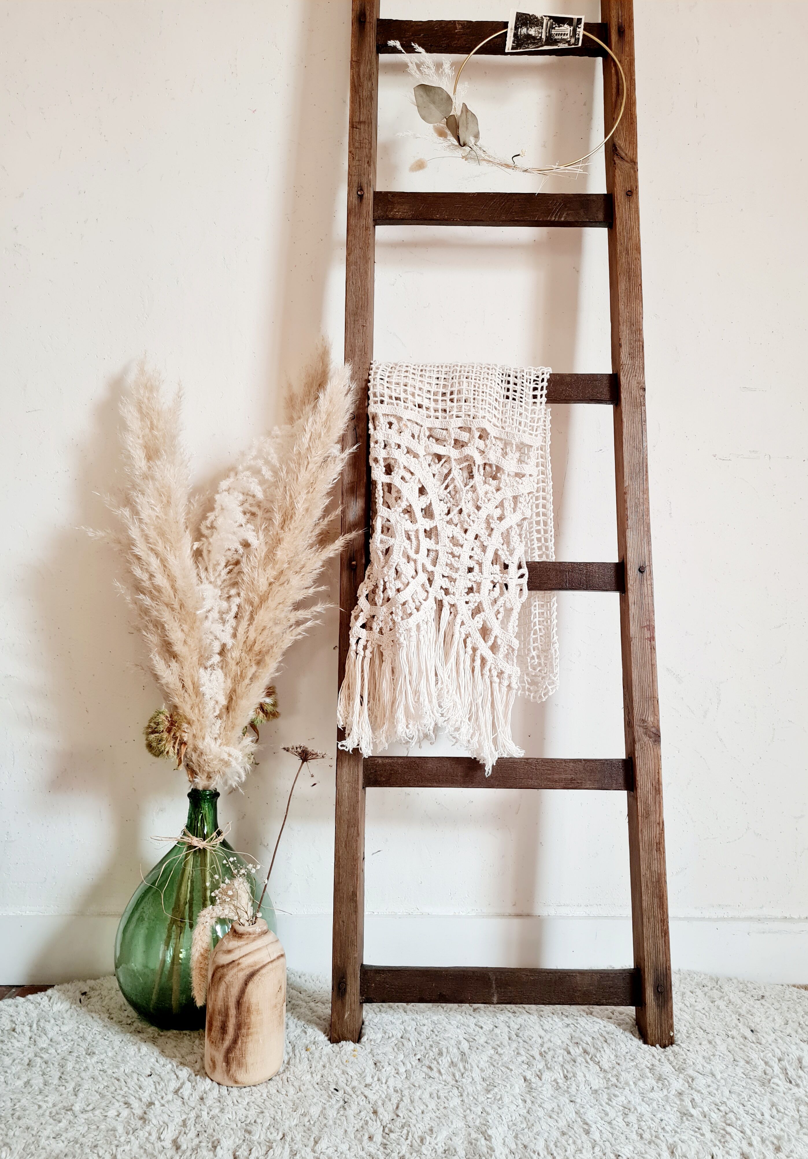 Old wooden farm ladder