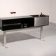 Stunning Willy Rizzo bar / sideboard in black & stainless steel, Italy 1969