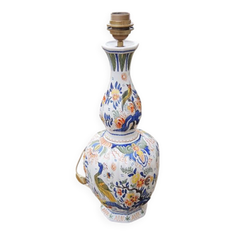Antique Desvres Style Earthenware Lamp Base