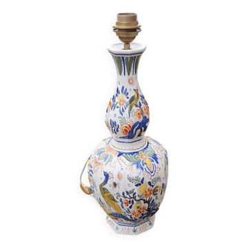 Ancien Pied de Lampe en Faïence de Style Desvres