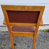 Fauteuil bridge art deco en skaï