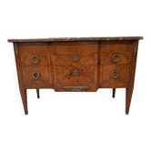 Commode Louis XVI en marqueterie de bois de placage XX siècle