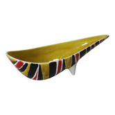 Grande coupe à fruits navette tricolore année 50