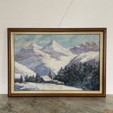 Paysage de Montagne et Neige signée XXème siècle