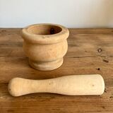 Wooden mortar and pestle