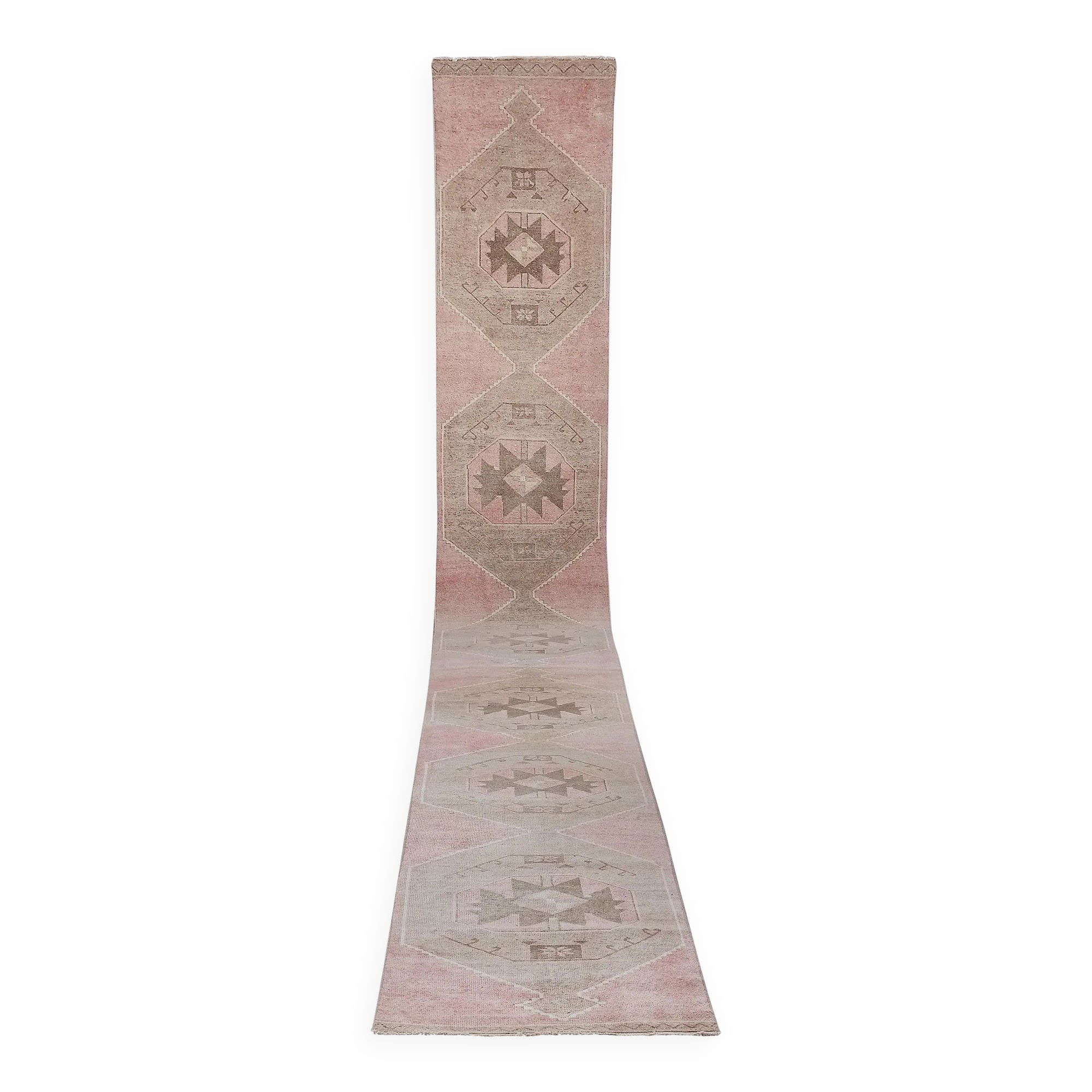 Tapis de couloir turc vintage 87x846 cm