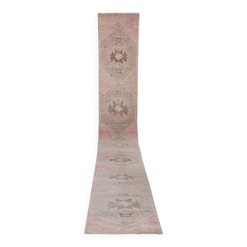 Tapis de couloir turc vintage 87x846 cm