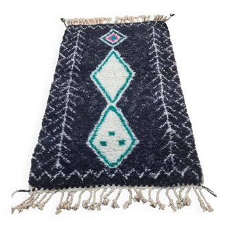 Bohemian Berber rug in black handmade wool 250 X 150 CM