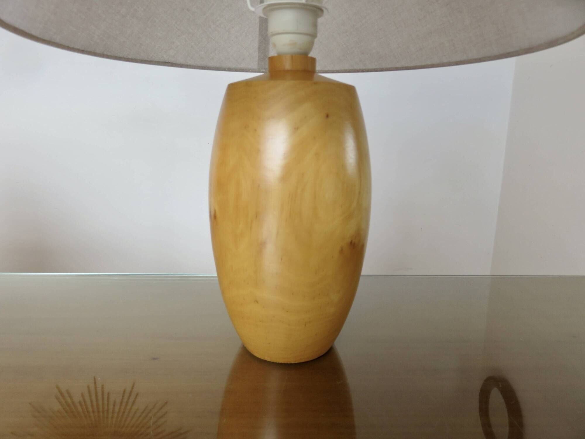 Lampe en orme massif, années 80