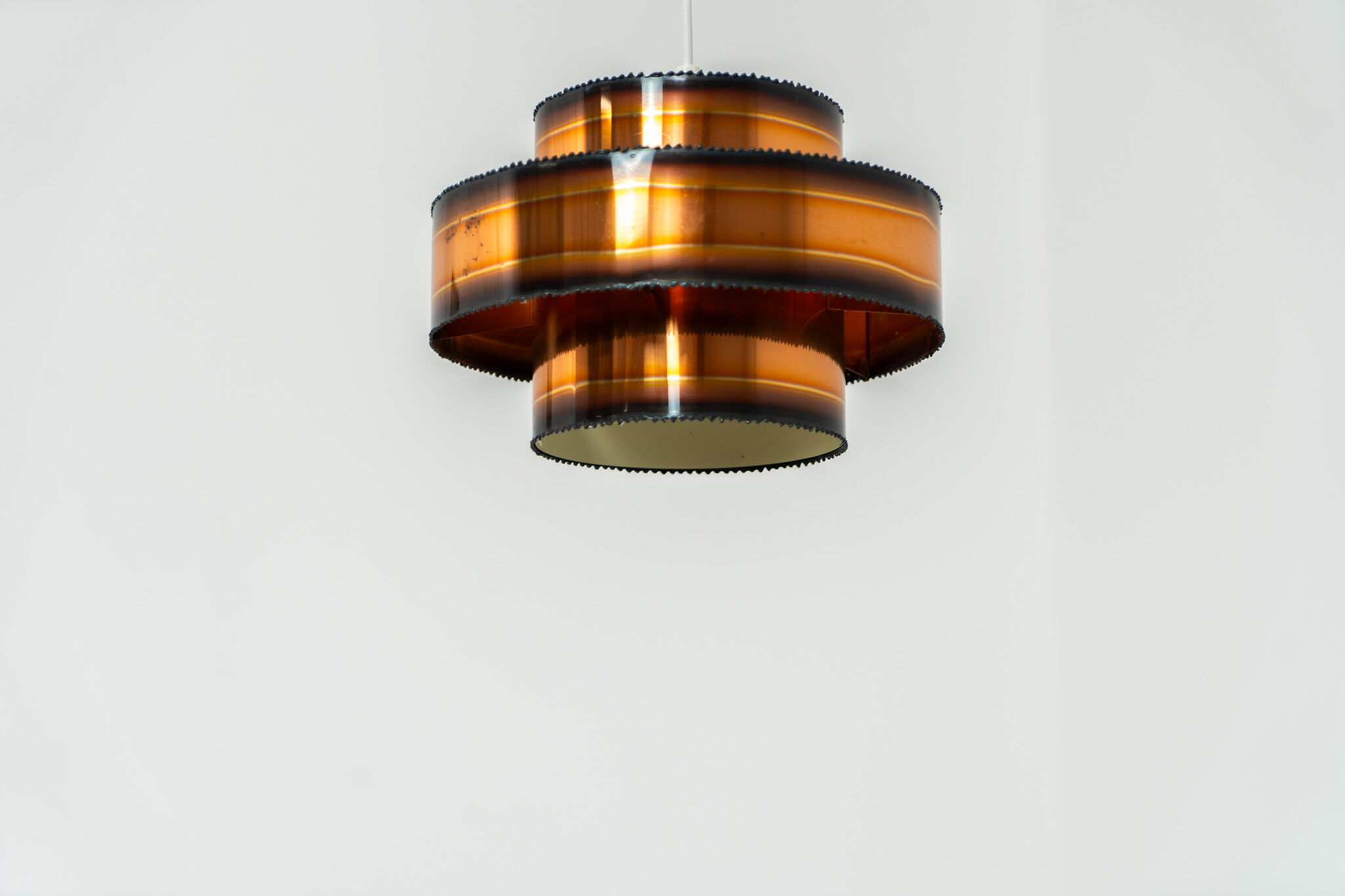 Brutalist burnt copper pendant by Svend Aage Holm Sørensen